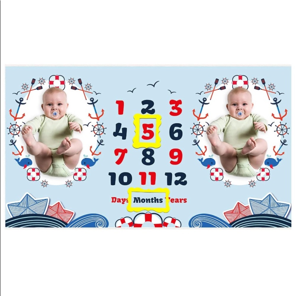 COPY - Twins monthly milestone blanket with frames